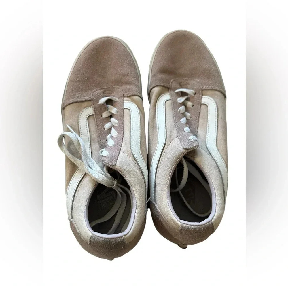 Vans Women's Pink and White Trainers size 11